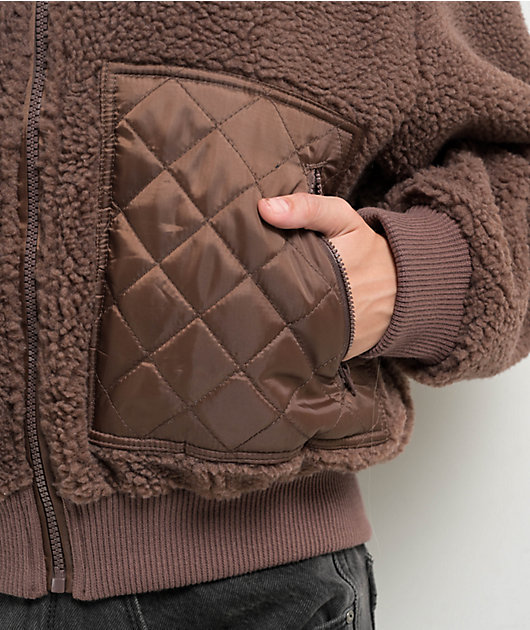 Ninth Hall Fundamentals Amory Deep Taupe Bomber Jacket | Zumiez