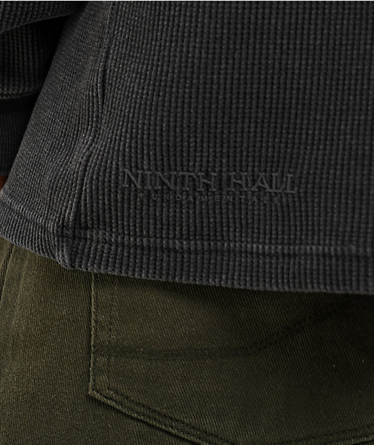 Ninth Hall Fundamentals Ash Wash Boxy Thermal Long Sleeve T-Shirt