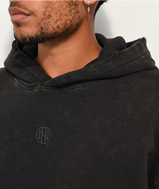 Ninth Hall Fundamentals Ash Wash Distressed Boxy Hoodie