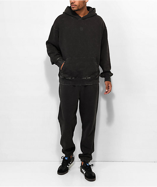 Ninth Hall Fundamentals Ash Wash Distressed Boxy Hoodie