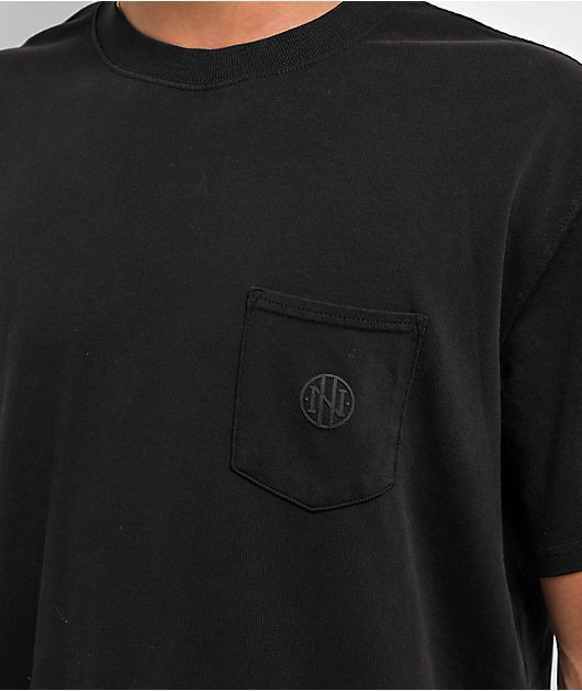 Ninth Hall Fundamentals Black Drop Hem Pocket T-Shirt