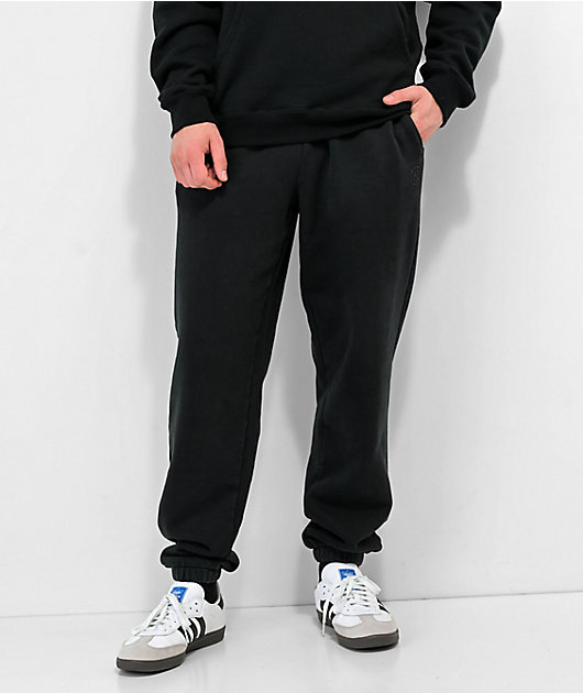 Ninth Hall Fundamentals Black Wash Relaxed Sweatpants | Zumiez
