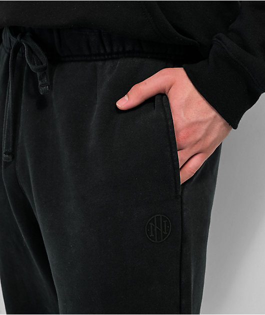 Ninth Hall Fundamentals Black Wash Relaxed Sweatpants