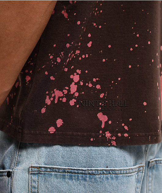 Ninth Hall Fundamentals Bleach Dye Brown Wash Boxy T-Shirt
