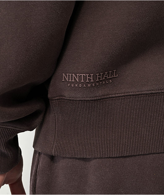 Ninth Hall Fundamentals Brown Wash Boxy Hoodie