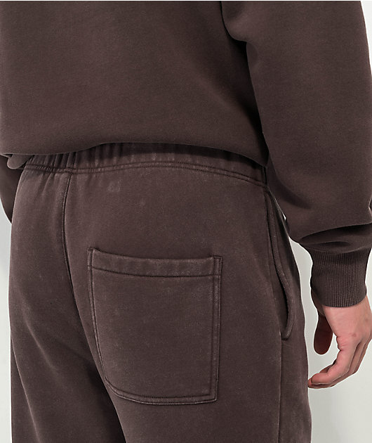Ninth Hall Fundamentals Brown Wash Relaxed Sweatpants
