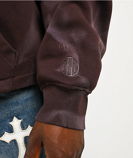 Ninth Hall Fundamentals Brown Wash Zip Hoodie