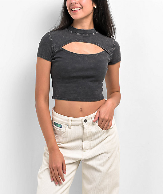 Ninth Hall Fundamentals Cuddie Black Wash Cutout T-Shirt | Zumiez