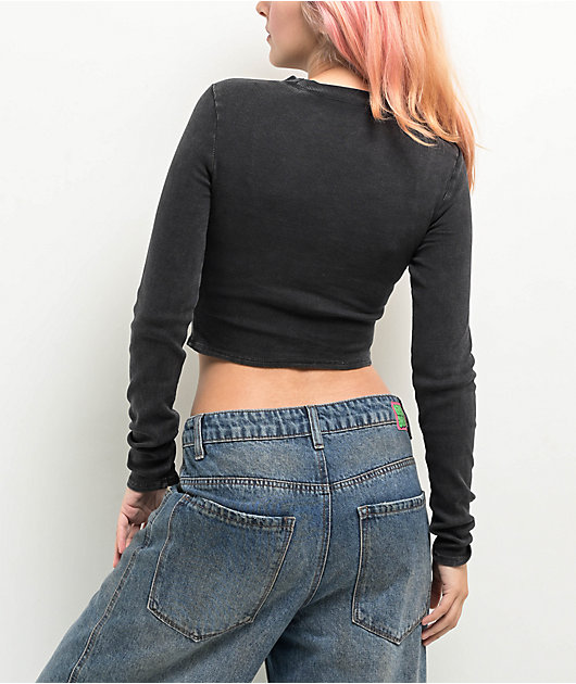 Ninth Hall Fundamentals Krystie Caviar Wash Cutout Long Sleeve
