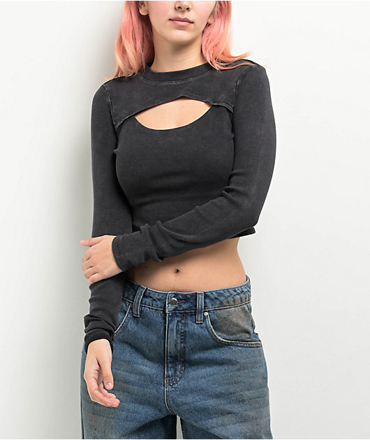 Ninth Hall Fundamentals Krystie Caviar Wash Cutout Long Sleeve