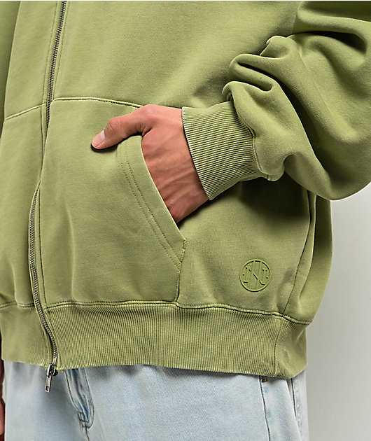 Light green zip up hoodie best sale