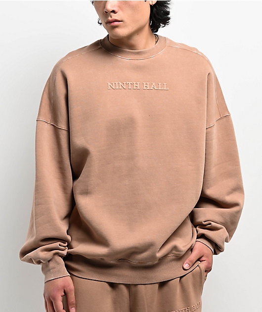 Ninth Hall Fundamentals Logo Chanterelle Oversized Crewneck