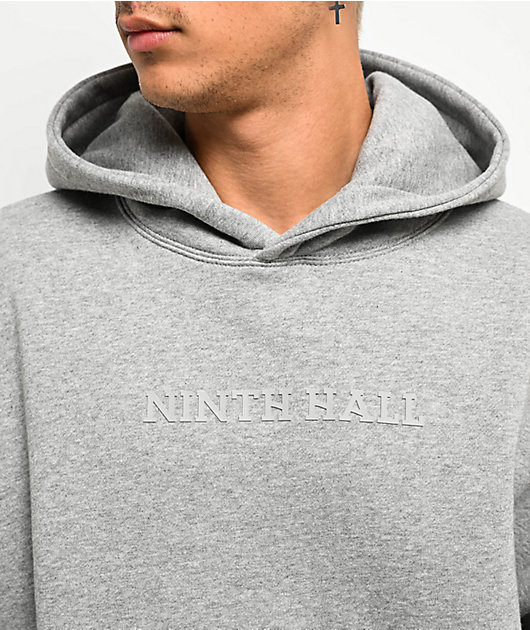 Ninth Hall Fundamentals Logo Grey Oversized Hoodie | Zumiez