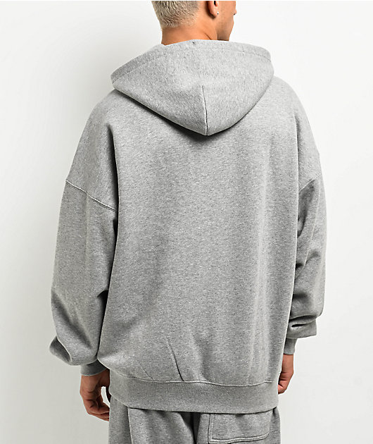 Ninth Hall Fundamentals Logo Grey Oversized Hoodie | Zumiez