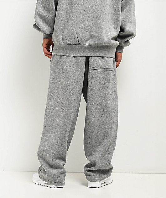 Ninth Hall Fundamentals Logo Grey Oversized Open Hem Sweatpants