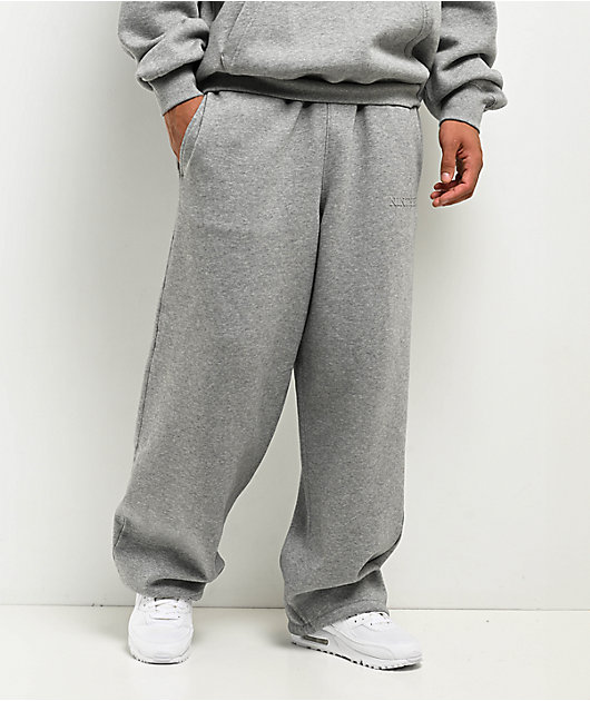 Ninth Hall Fundamentals Logo Grey Oversized Sweatpants | Zumiez