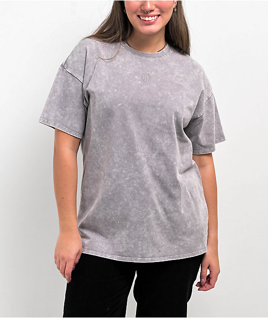 Ninth Hall Fundamentals Maeve Grey Mineral Wash Oversized T-Shirt
