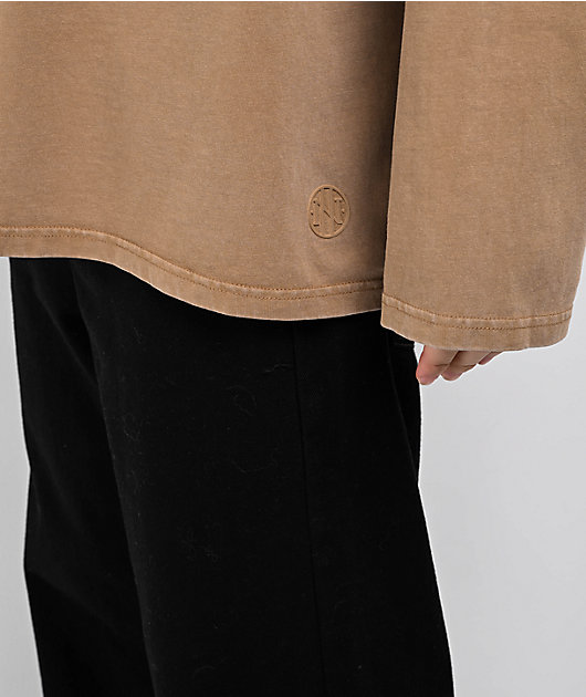 Ninth Hall Fundamentals Olive Wash Long Sleeve Oversized T