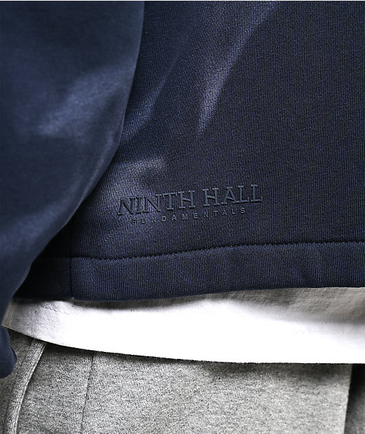 Ninth Hall Fundamentals Open Hem Purple Wash Crop Zip Hoodie