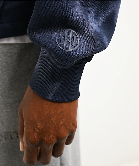 Ninth Hall Fundamentals Open Hem Purple Wash Crop Zip Hoodie