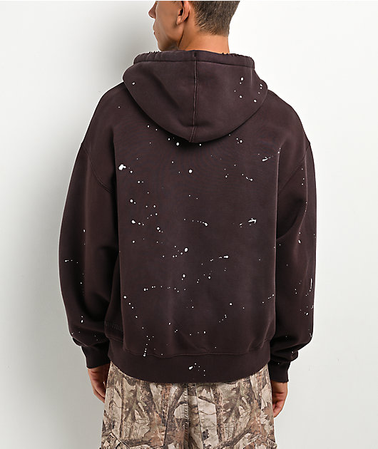 Ninth Hall Fundamentals Paint Brown Zip Hoodie