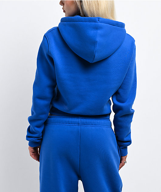 Ninth Hall Fundamentals Phoebe Blue Crop Zip Hoodie