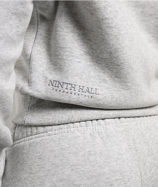 Ninth Hall Fundamentals Phoebe Grey Crop Zip Hoodie