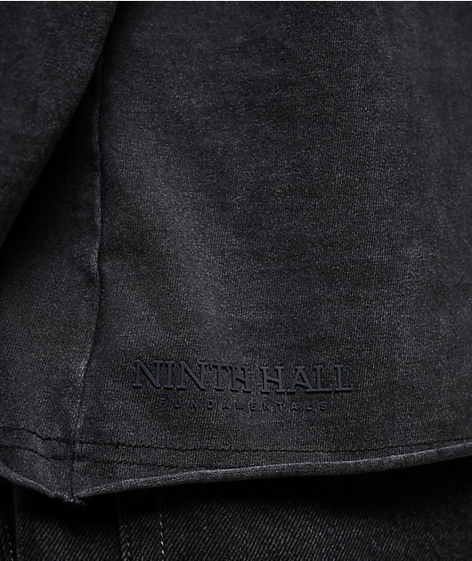 Ninth Hall Fundamentals Raw Edge Black Wash Long Sleeve T-Shirt