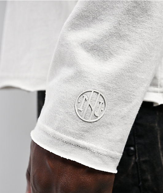 Ninth Hall Fundamentals Raw Edge Off White Long Sleeve T-Shirt