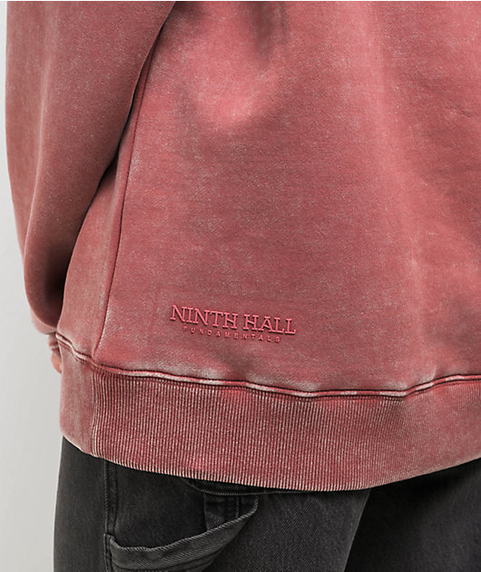 Ninth Hall Fundamentals Red Wash Hoodie