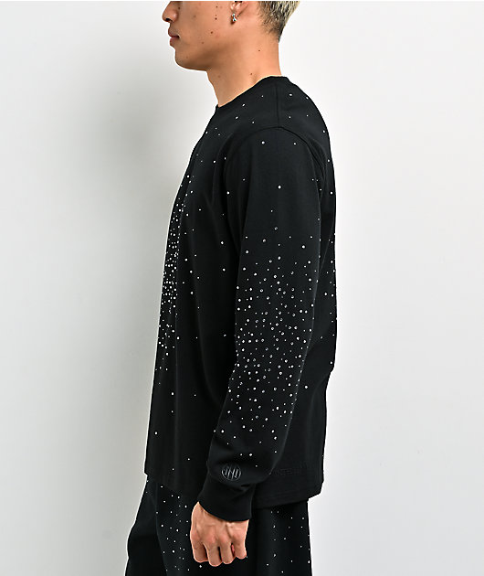 Ninth Hall Fundamentals Rhinestone Black Boxy Long Sleeve T-Shirt