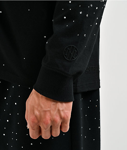 Ninth Hall Fundamentals Rhinestone Black Boxy Long Sleeve T-Shirt