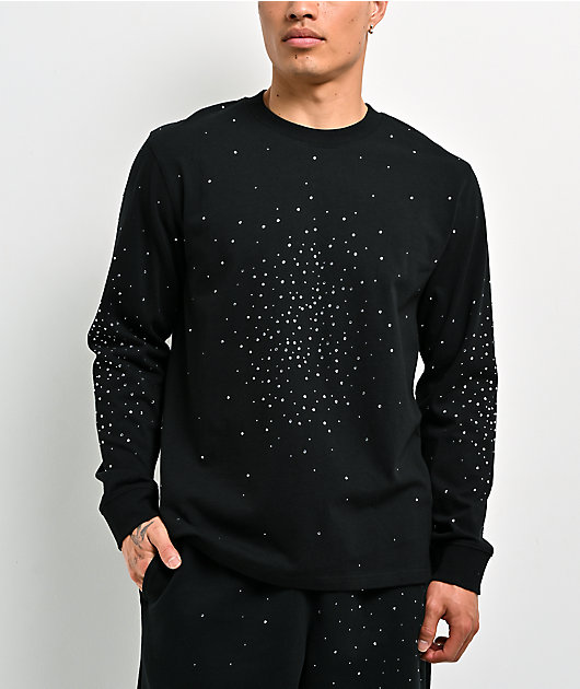 Ninth Hall Fundamentals Rhinestone Black Boxy Long Sleeve T-Shirt