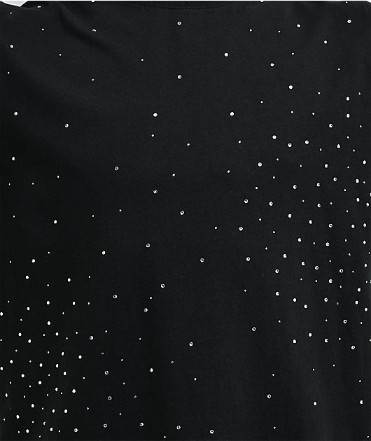 Ninth Hall Fundamentals Rhinestone Black Boxy T-Shirt
