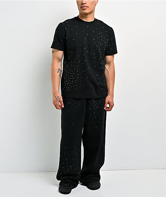 Ninth Hall Fundamentals Rhinestone Black Boxy T-Shirt