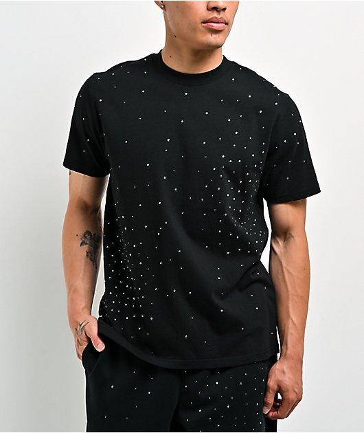 Ninth Hall Fundamentals Rhinestone Black Boxy T-Shirt