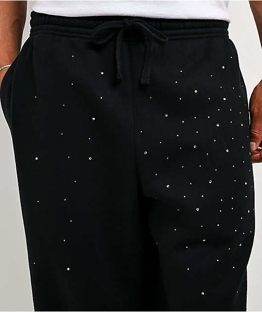 Ninth Hall Fundamentals Rhinestone Black Sweatpants