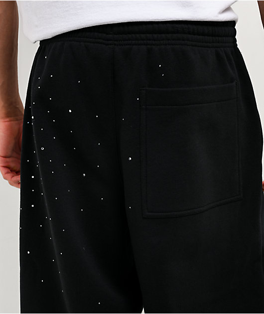 Ninth Hall Fundamentals Rhinestone Black Sweatpants
