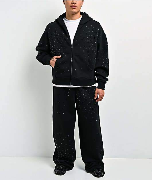 Ninth Hall Fundamentals Rhinestone Black Sweatpants