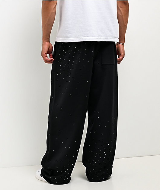 Ninth Hall Fundamentals Rhinestone Black Sweatpants