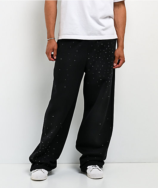 Ninth Hall Fundamentals Rhinestone Black Sweatpants
