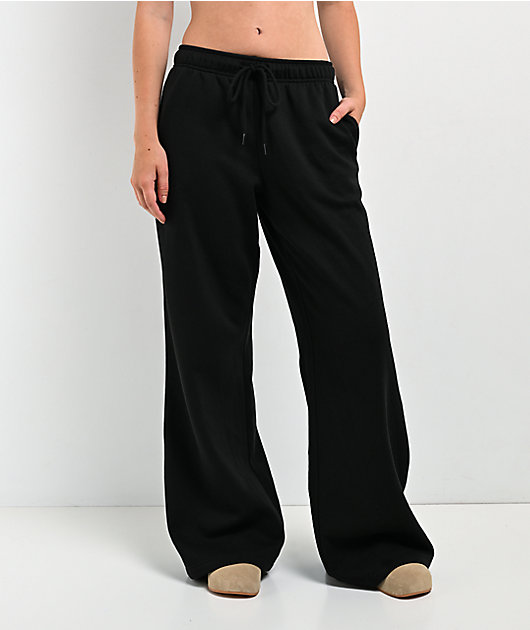 Ninth Hall Fundamentals Sherry Black Wide Leg Sweatpants