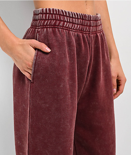 Ninth Hall Fundamentals Sibyl Red Mineral Wash Relaxed Sweat Pants