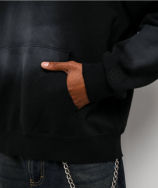 Ninth Hall Fundamentals Spray Black Wash Hoodie | Zumiez