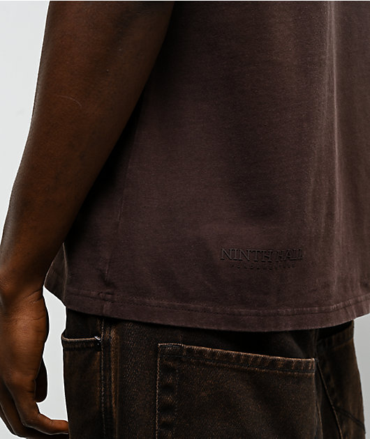 Ninth Hall Fundamentals Spray Brown Wash Boxy T-Shirt