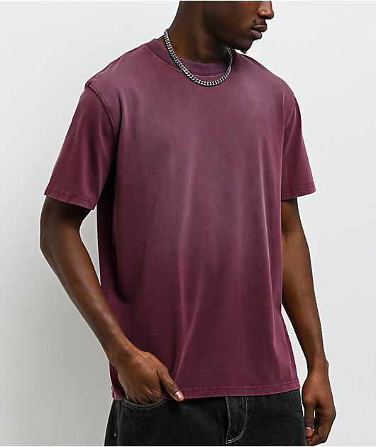 Ninth Hall Fundamentals Spray Dark Red Wash Boxy T-Shirt | Zumiez