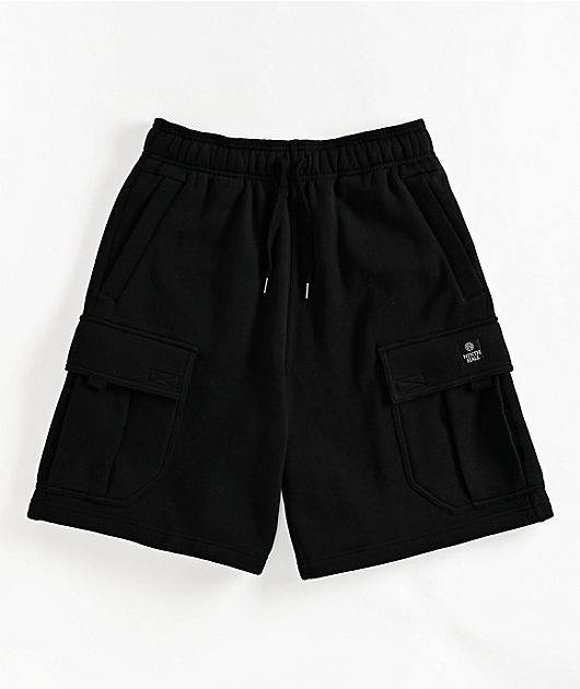 Ninth Hall Fundamentals Stash Black Cargo Sweat Shorts | Zumiez