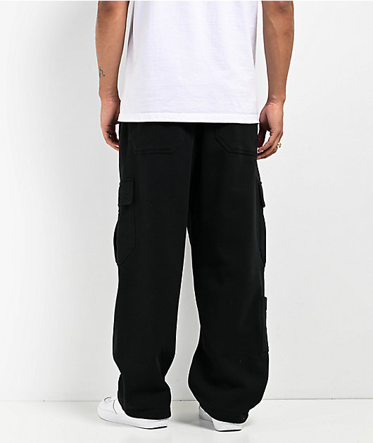 Ninth Hall Fundamentals Stash Black Baggy Cargo Sweatpants Zumiez