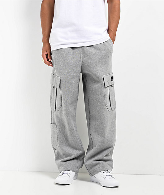 Ninth Hall Fundamentals Stash Grey Baggy Cargo Sweatpants