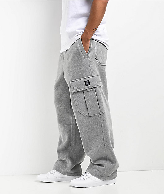 Ninth Hall Fundamentals Stash Grey Baggy Cargo Sweatpants